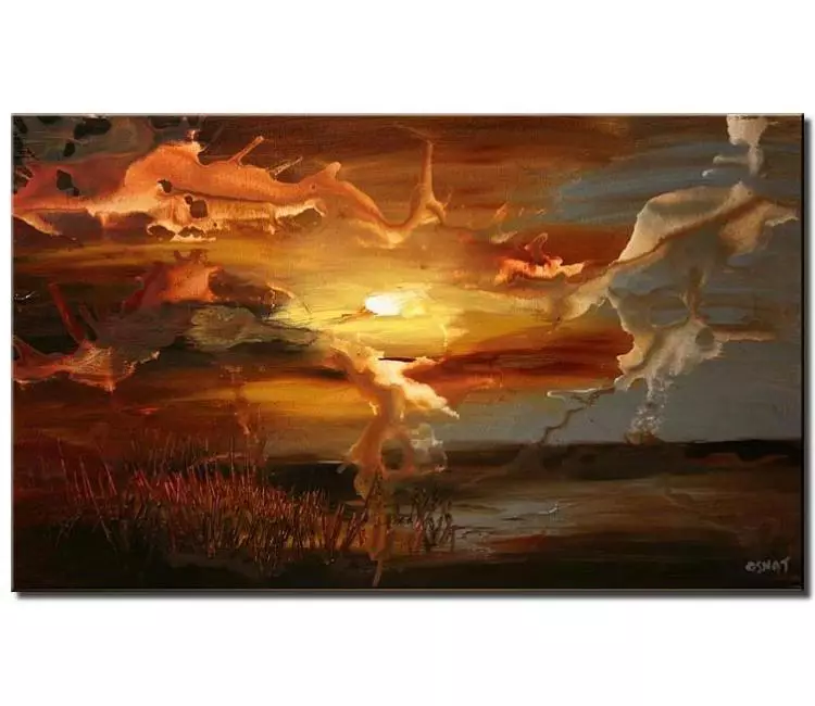 print on canvas - canvas print of abstract landscape of sunset