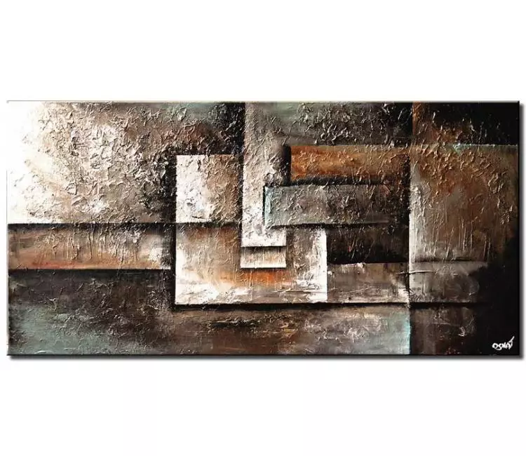 print on canvas - canvas print of modern wall art of squares in earth tones