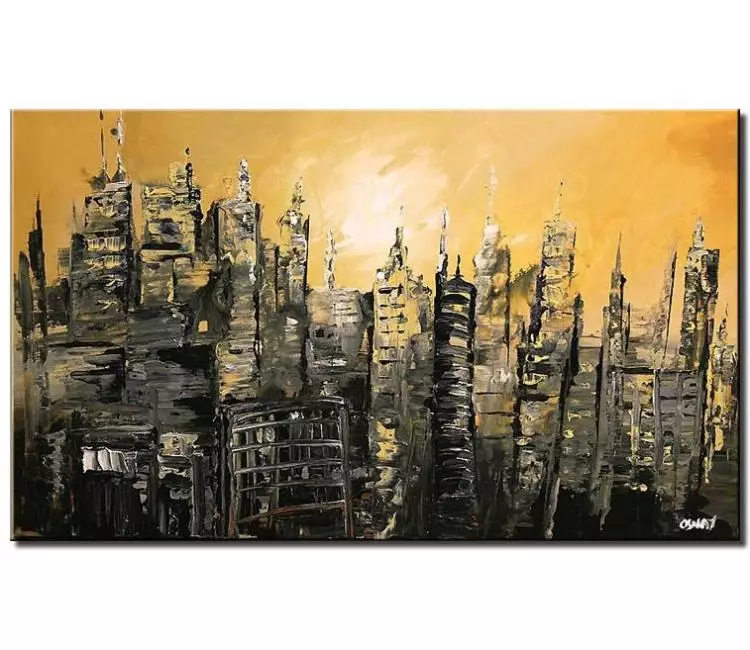 print on canvas - canvas print of abstract cityscape in ruins