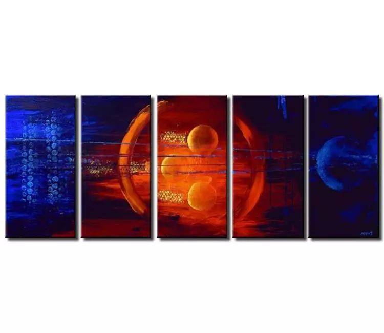 print on canvas - canvas print of circles in red and blue