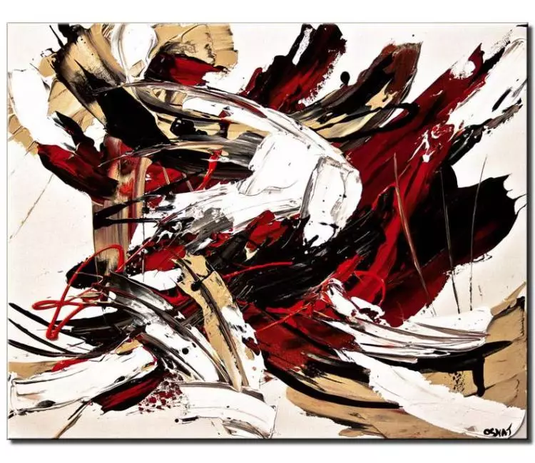 print on canvas - canvas print of abstract in red and white