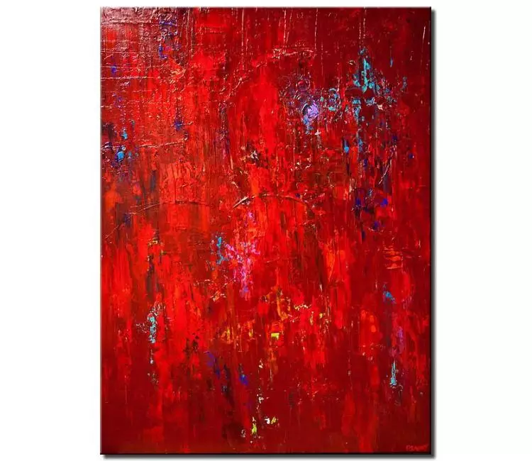 abstract painting - red minimalist abstract art original textured red canvas painting modern art for living room
