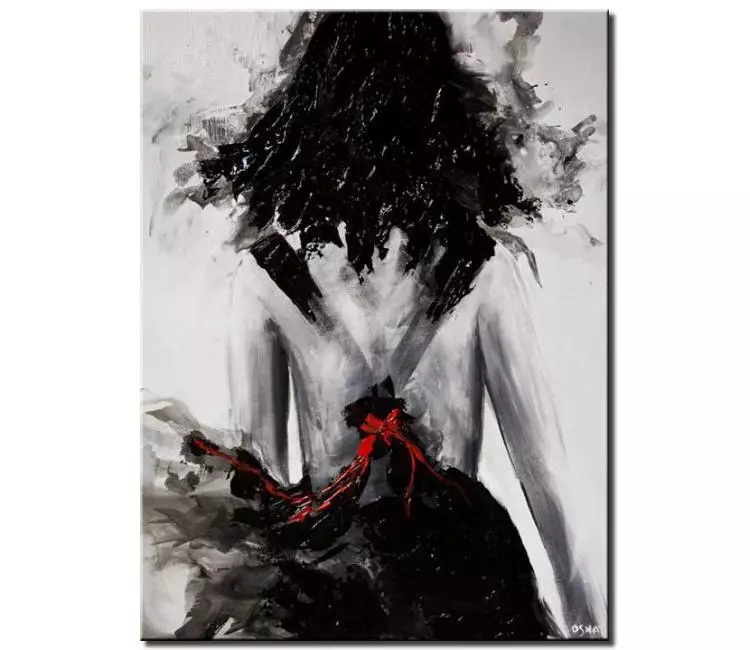 print on canvas - dark art on canvas original minimalist black white figure paining modern fantasy art