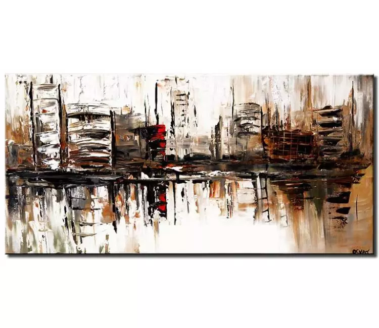print on canvas - canvas print of abstract cityscape in white