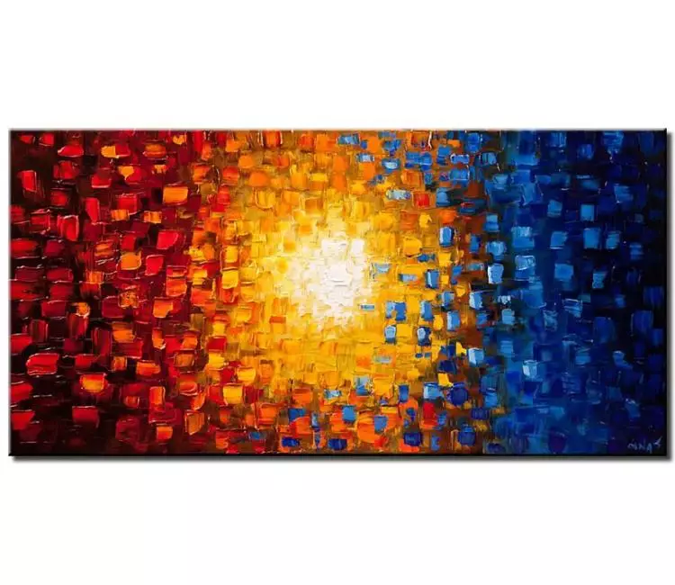 print on canvas - canvas print of red yellow and blue abstract of small squares