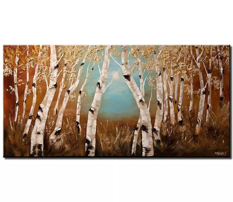 print on canvas - canvas print of forest of birch trees
