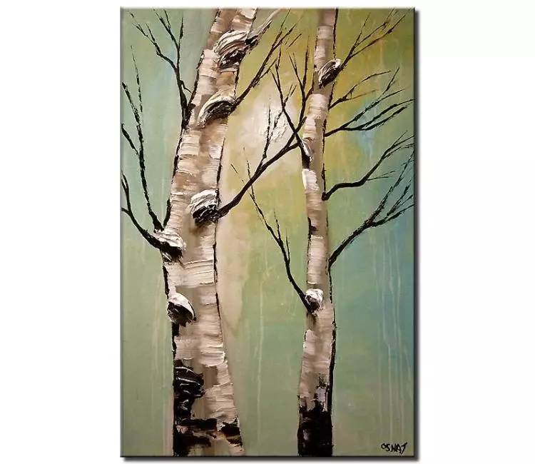 print on canvas - canvas print of two birch trees together