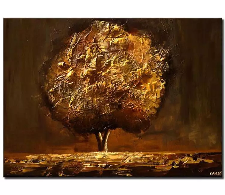print on canvas - canvas print of gold brown tree