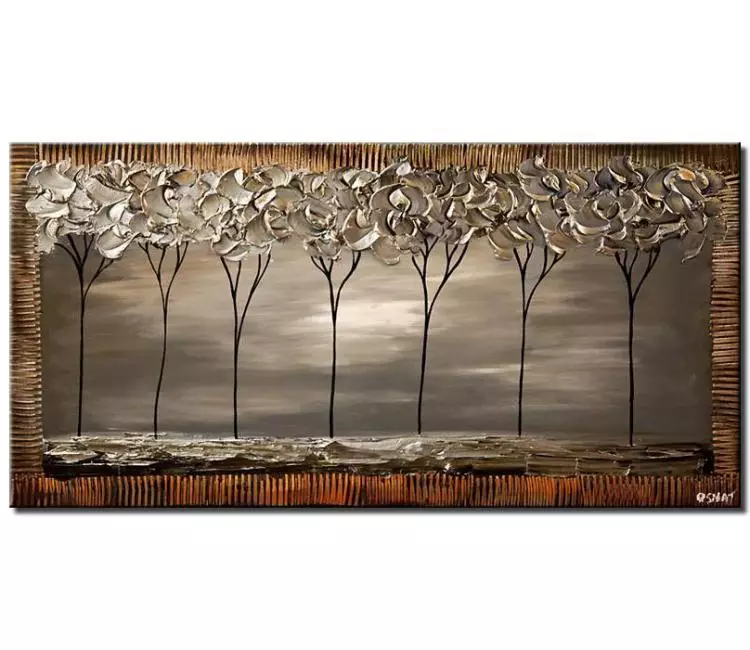 print on canvas - canvas print of seven gray trees in a row