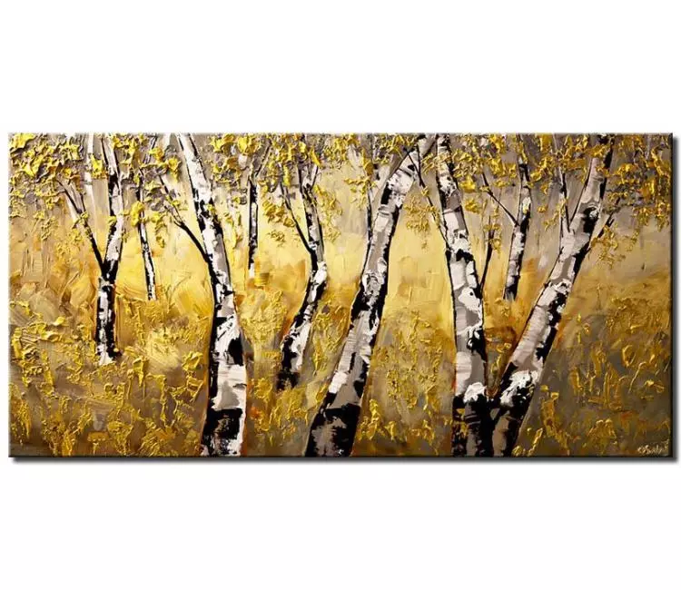 print on canvas - canvas print of a forest of birch trees
