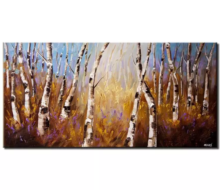 print on canvas - canvas print of enchanted forest of birch trees