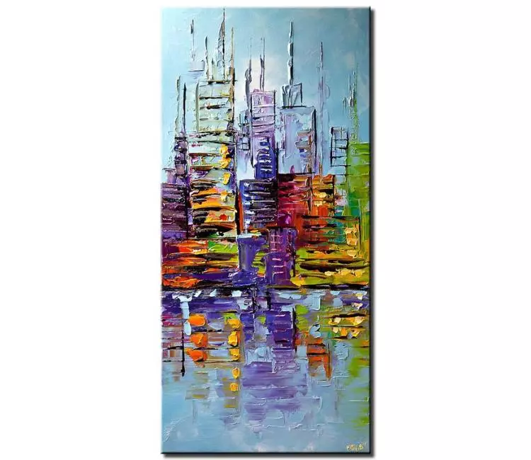 print on canvas - canvas print of  new york city painting palette knife