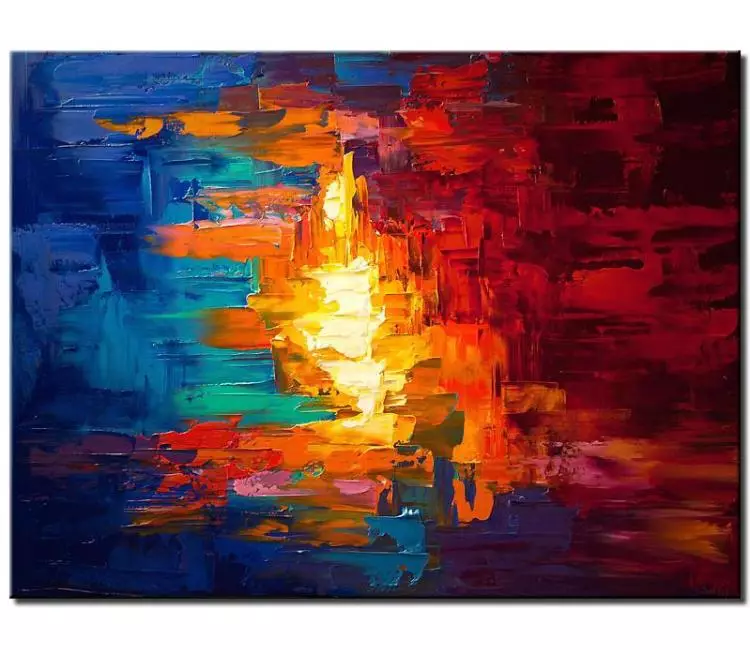 print on canvas - canvas print of original colorful abstract modern palette knife