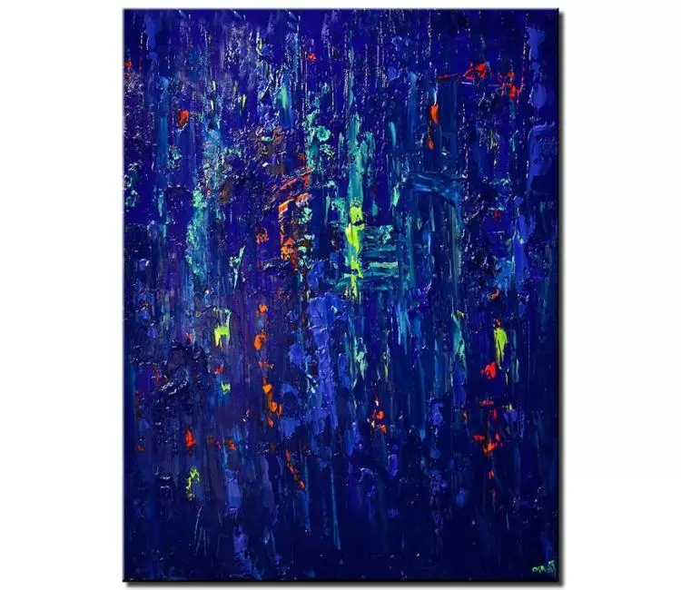 abstract painting - blue abstract painting on canvas original textured blue wall art minimalist modern 3d art