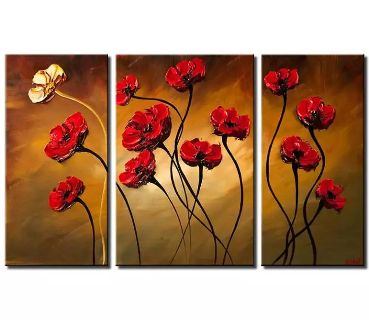 print on canvas - canvas print of red poppies modern palette knife