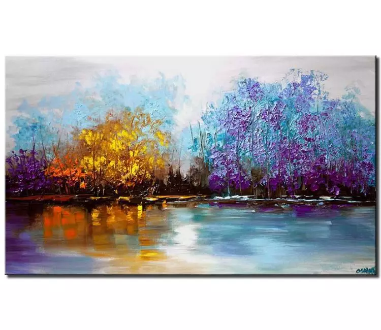 print on canvas - canvas print of lake view wall art palette knife
