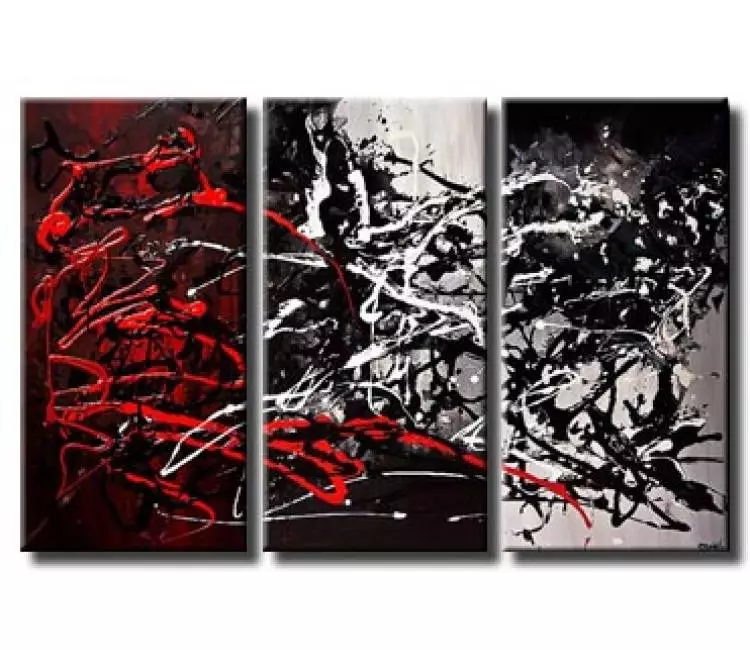 abstract painting - minimalist art red black white abstract painting on canvas original textured modern wall art for living room