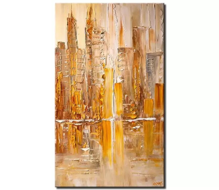 print on canvas - canvas print of yellow abstract cityscape painting modern fine art