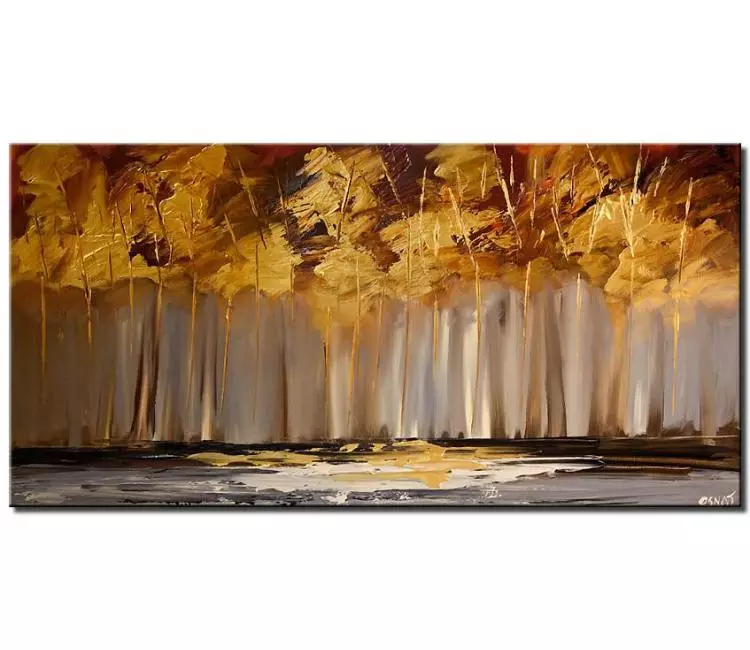 print on canvas - canvas print of golden trees painting abstract landscape modern texture