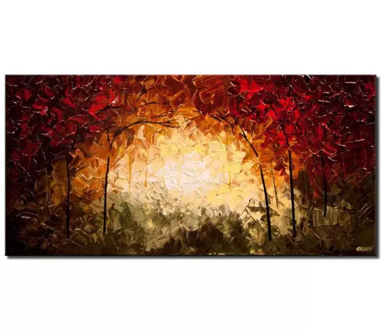 print on canvas - canvas print of modern palette knife painting blooming tree landscape