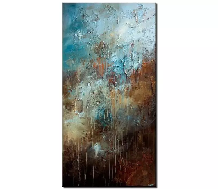 abstract painting - Original earth tone colors abstract Painting on Canvas textured blue brown wall art modern painting