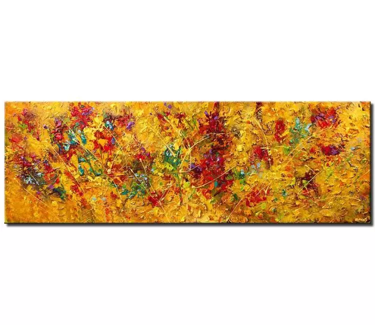 floral painting - original colorful abstract floral painting on canvas textured 3d art for living room