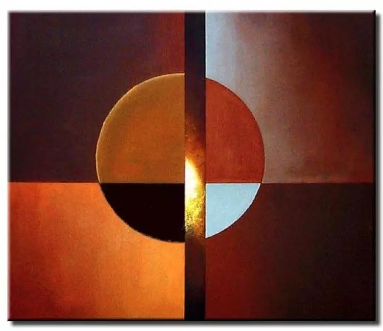 geometric painting - circle painting in earth tones