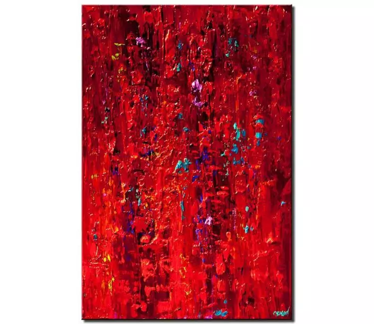 abstract painting - red abstract painting on canvas for living room original modern red 3d textured abstract art