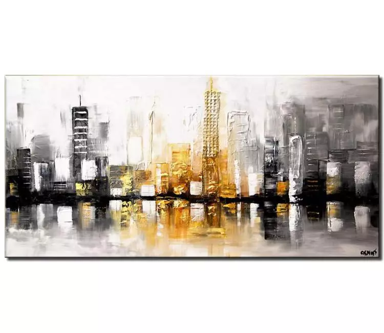 print on canvas - canvas print of textured modern city painting