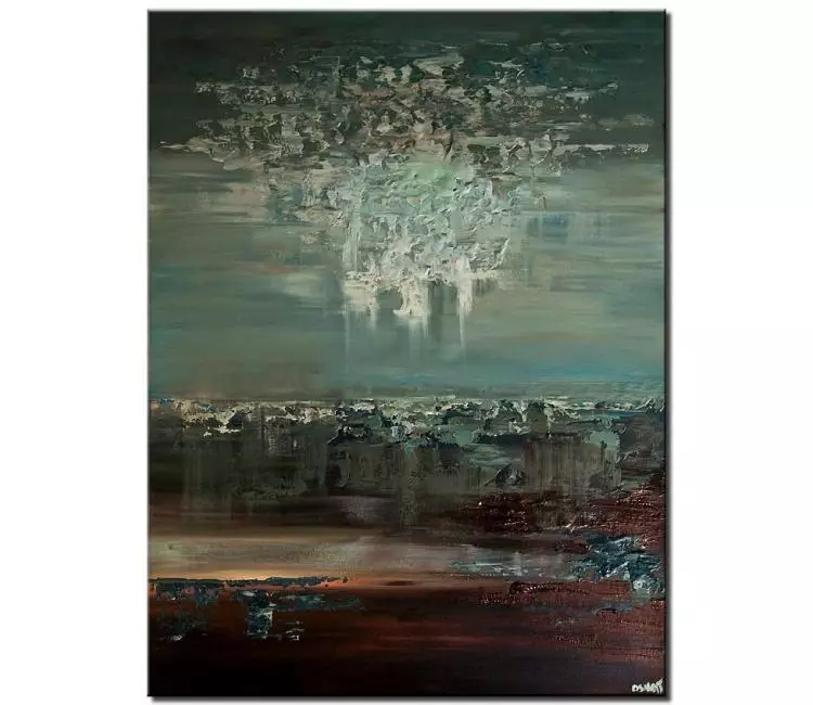 prints on canvas - canvas print of teal brown contemporary modern wall art