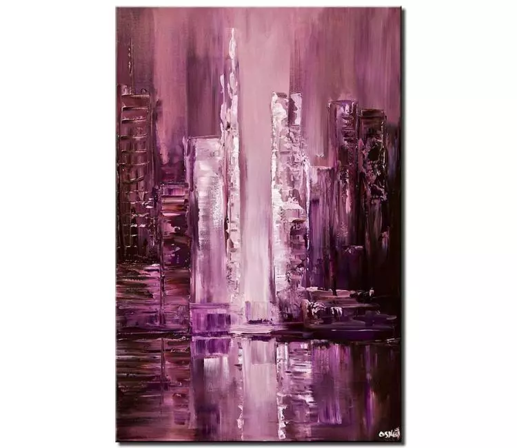 print on canvas - canvas print of purple city modern wall art