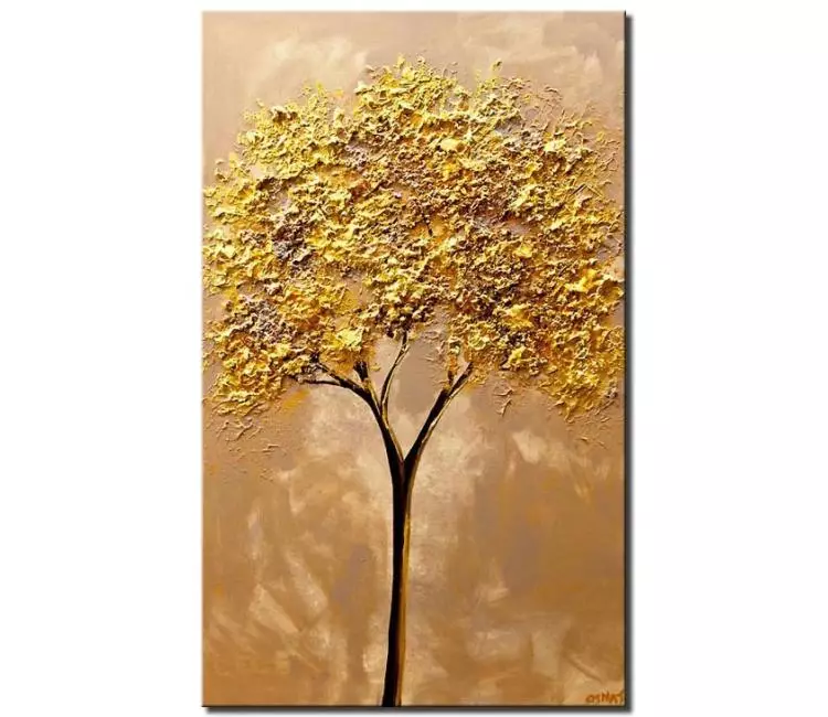 print on canvas - canvas print of original modern gold tree painting textured