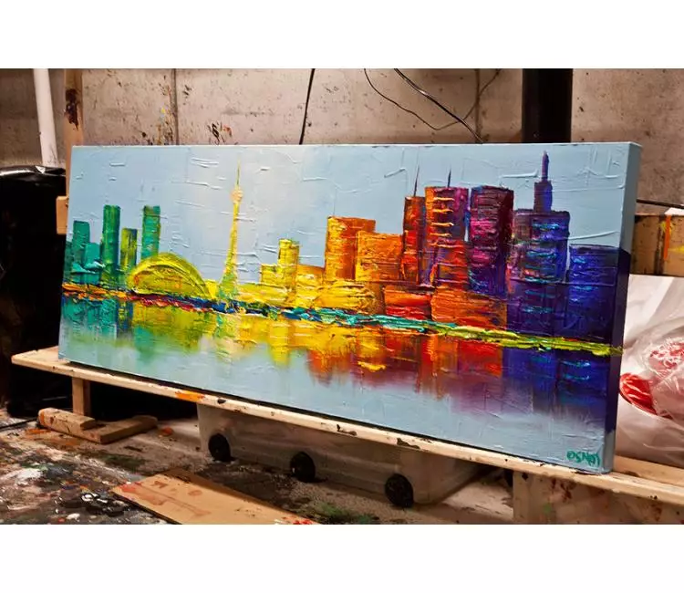 Print On Canvas Toronto Osnat Fine Art   Painting 7722 5 Canvas Print Of Toronto Skyline Painting Original Abstract City.webp