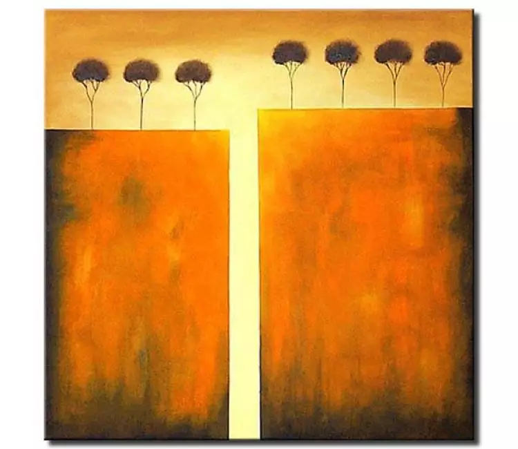 landscape paintings - orange abstract painting