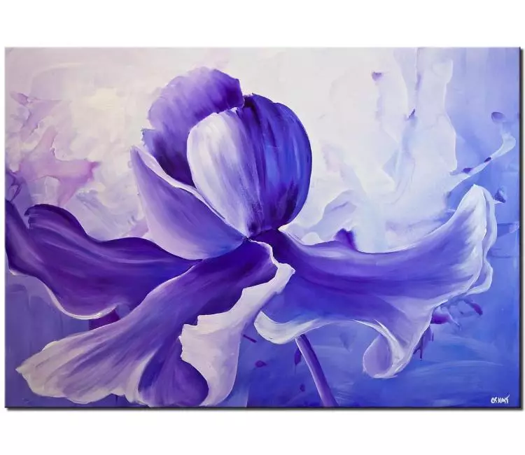 print on canvas - canvas print of modern purple iris flower painting