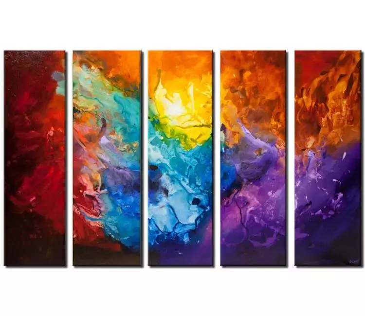 fluid painting - big wall art for living room original colorful abstract painting large canvas art modern living room wall art