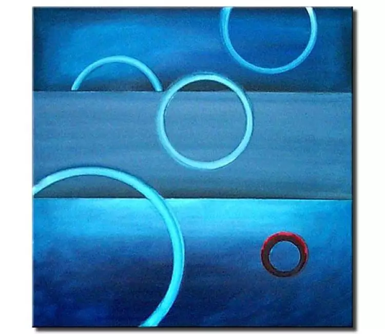 abstract painting - circles blue art-deco home-decor contemporary