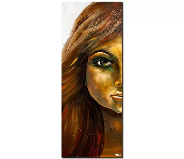 print on canvas - canvas print of modern woman portrait palette knife painting