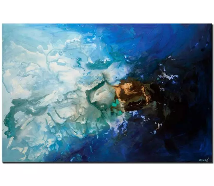 prints on canvas - canvas print of contemporary blue art blue painting