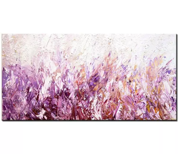 landscape paintings - flowers painting on canvas original pastel art minimalist textured purple abstract painting floral painting modern living room wall art