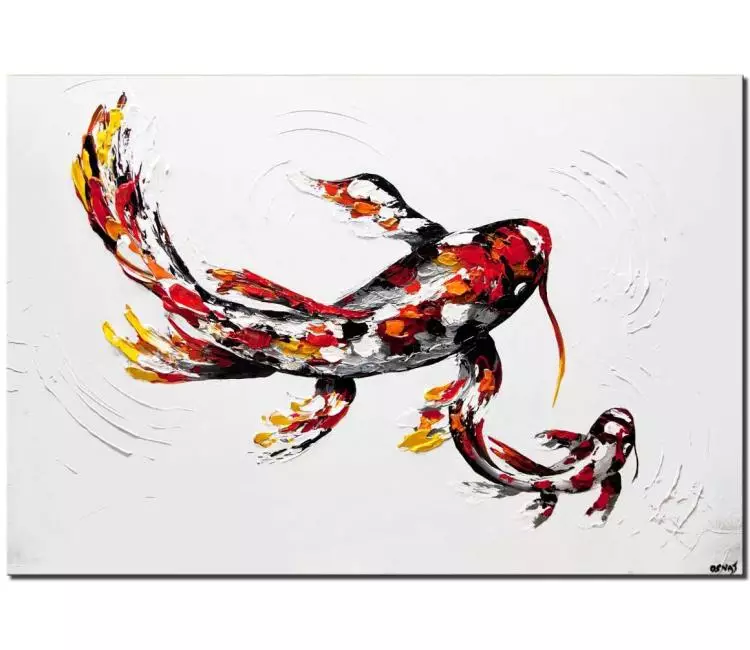 print on canvas - canvas print of red koi fish painting large koi fish art