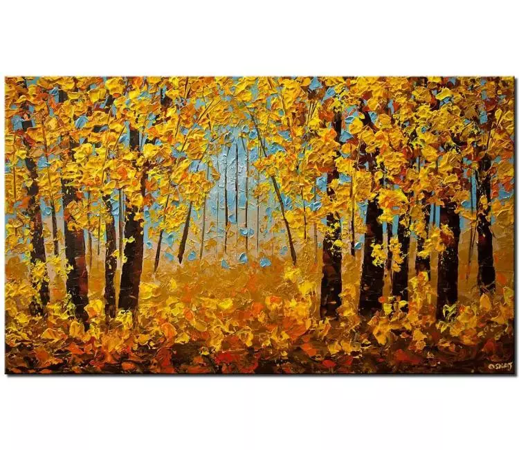print on canvas - canvas print of indian summer painting modern texture landscape trees painting