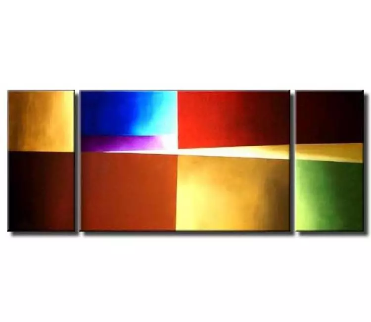 geometric painting - geometric triptych canvas