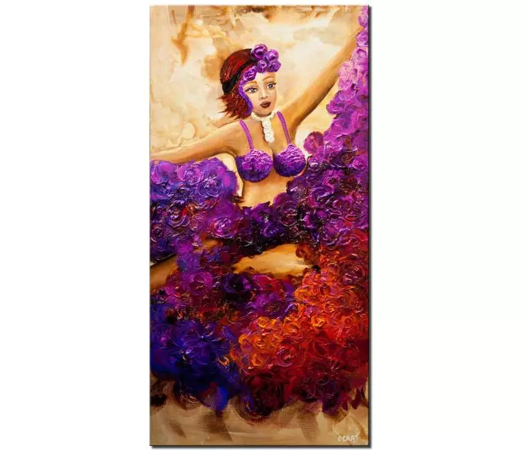 prints on canvas - canvas print of woman dancing colorful painting