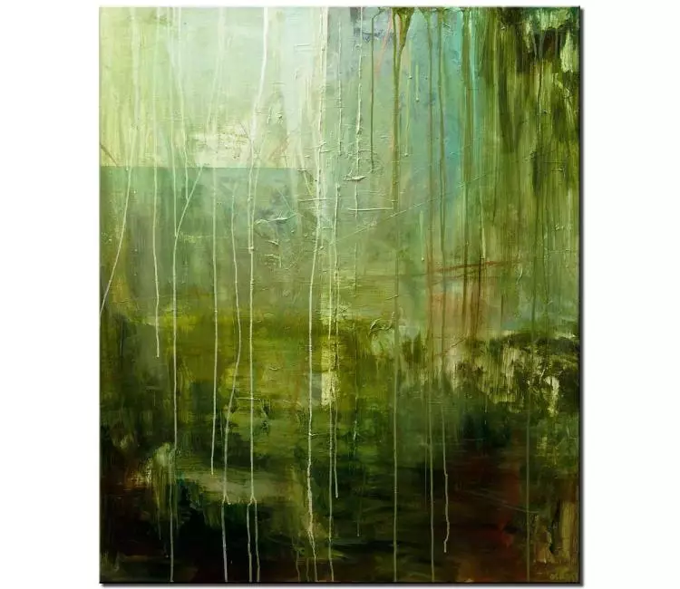 abstract painting - green abstract painting on canvas original big wall art modern home office art