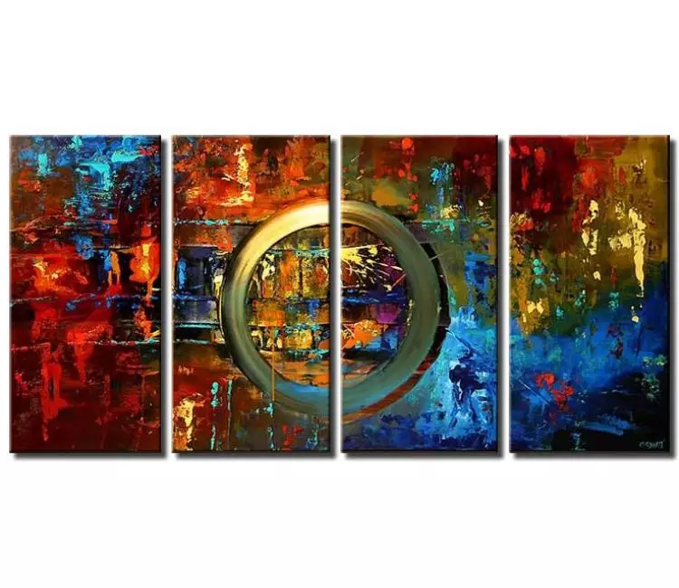 print on canvas - canvas print of modern colorful painting multi panel decor
