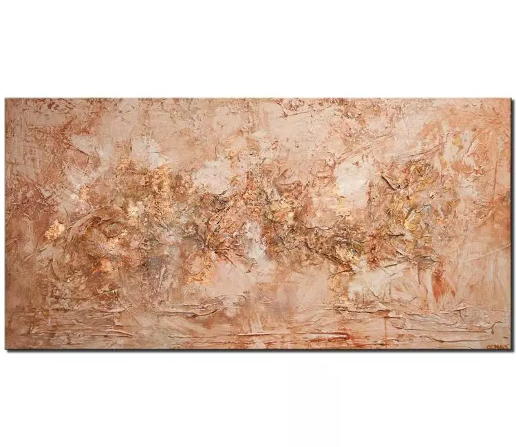 minimalist painting - copper bronze abstract painting on canvas original modern textured painting minimalist art for living room