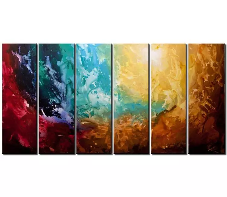 fluid painting - big wall art for living room on canvas in earth tones colors original abstract painting modern home office art
