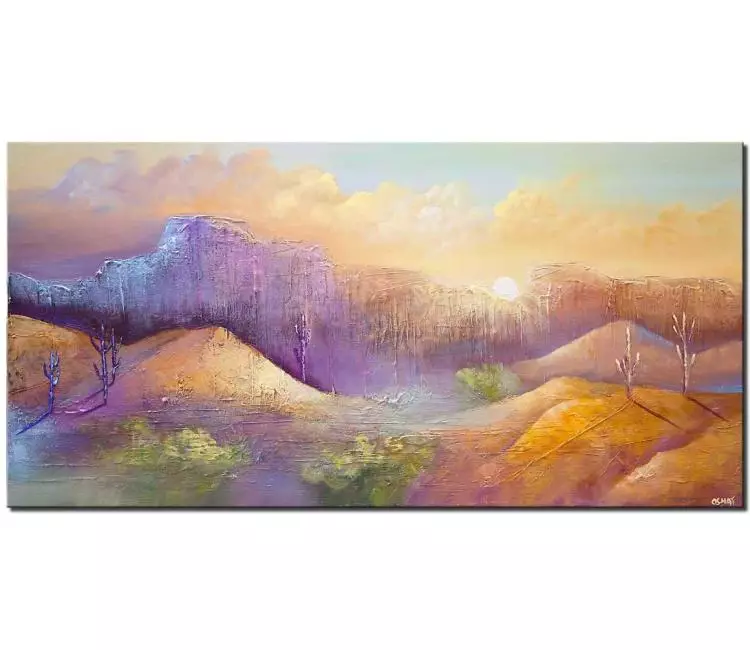 print on canvas - canvas print of desert painting oasis art arizona desert painting