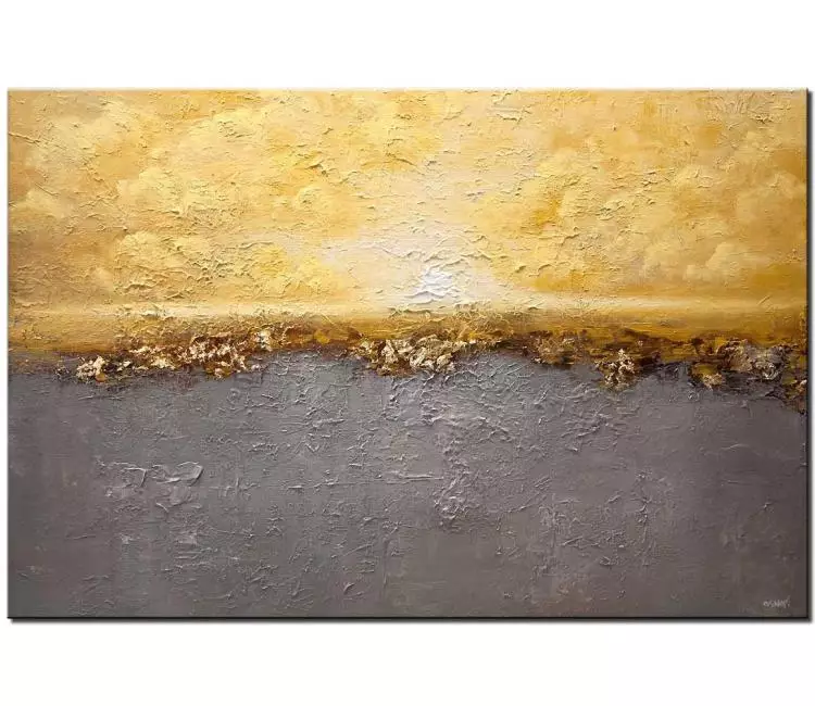 print on canvas - canvas print of textured yellow gray modern landscape modern wall art